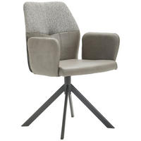 ARMLEHNSTUHL  in Lederlook, Webstoff  - Schwarz/Grau, Konventionell, Textil/Metall (57/87/63cm) - Valdera