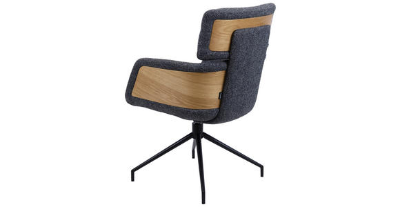 ARMLEHNSTUHL  in Eisen Webstoff  - Eichefarben/Dunkelgrau, Design, Holz/Textil (62/92/66cm) - Dieter Knoll
