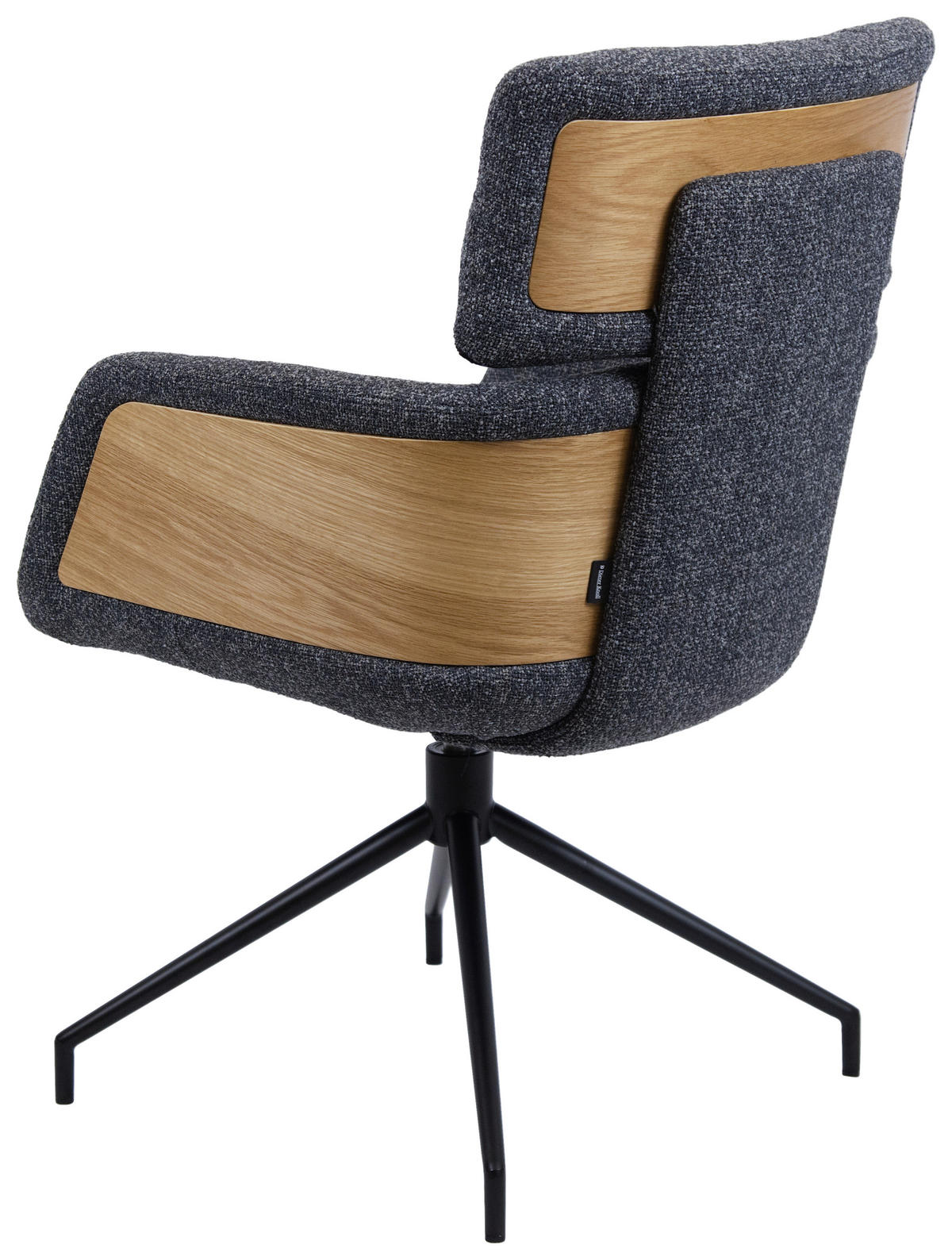 ARMLEHNSTUHL  in Eisen Webstoff  - Eichefarben/Dunkelgrau, Design, Holz/Textil (62/92/66cm) - Dieter Knoll