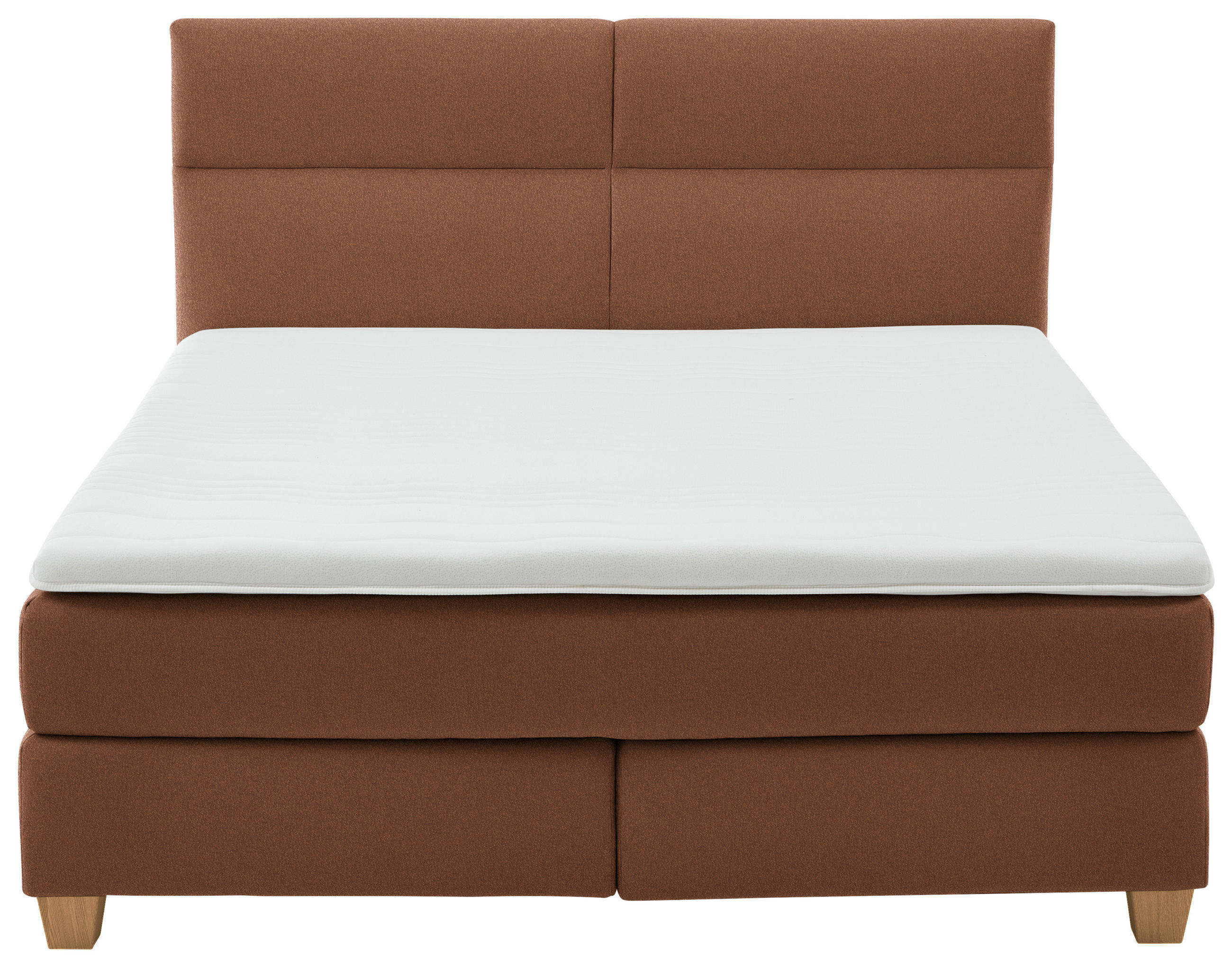 Thumbnail - Beldomo - Sleep Boxspringbett, Rost, Textil, Buche, massiv, H3 + H4, 7-Zonen, Höhe ca. 21 cm, 160x200 cm, gepolstertes K...