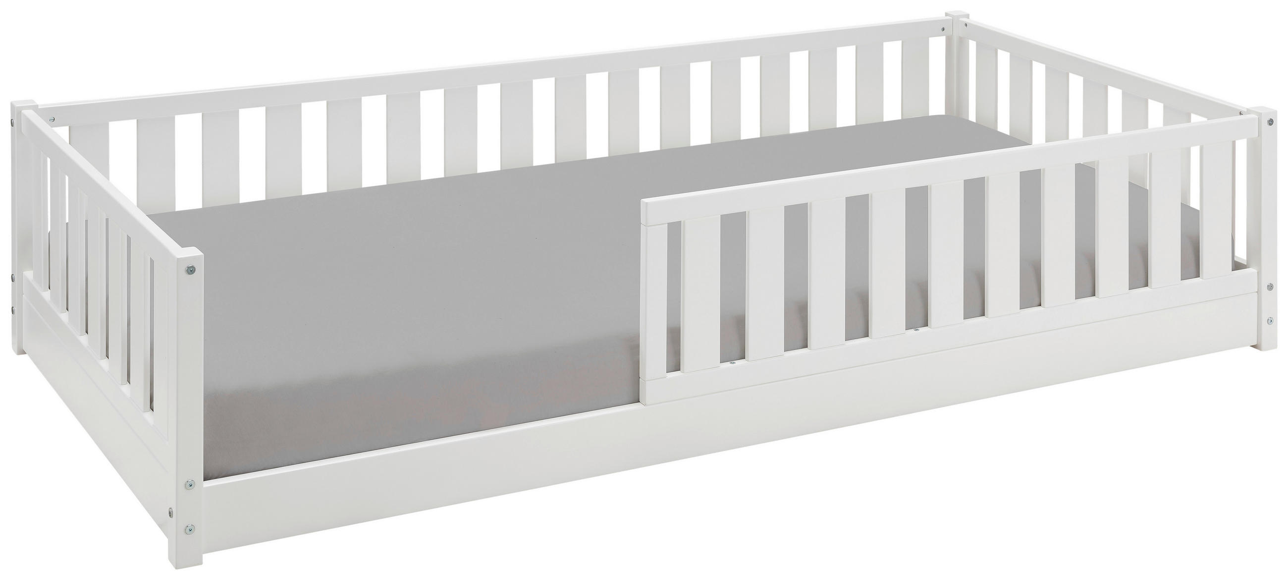 BODENBETT. 120/200 cm  in Weiß  - Weiß, LIFESTYLE, Holz (120/200cm) - Ben'n'jen