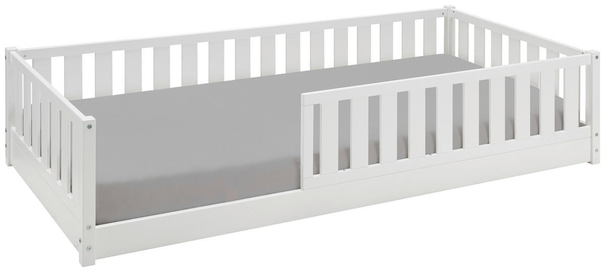 BODENBETT. 120/200 cm  in Weiß  - Weiß, LIFESTYLE, Holz (120/200cm) - Ben'n'jen