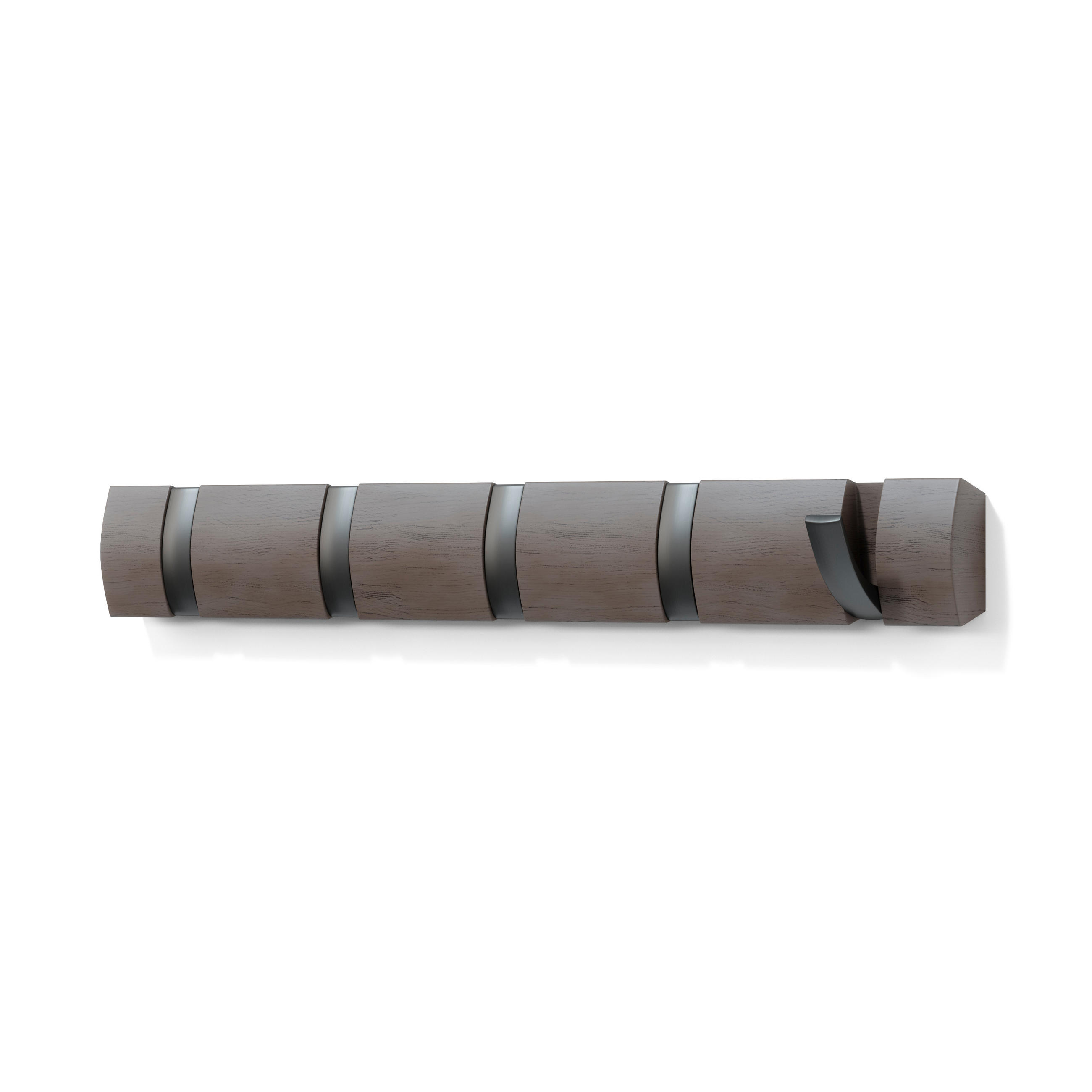 GARDEROBENLEISTE  in Pappel Grau, Nickelfarben  - Grau/Nickelfarben, Basics, Holz/Kunststoff (51/6/3cm) - Umbra