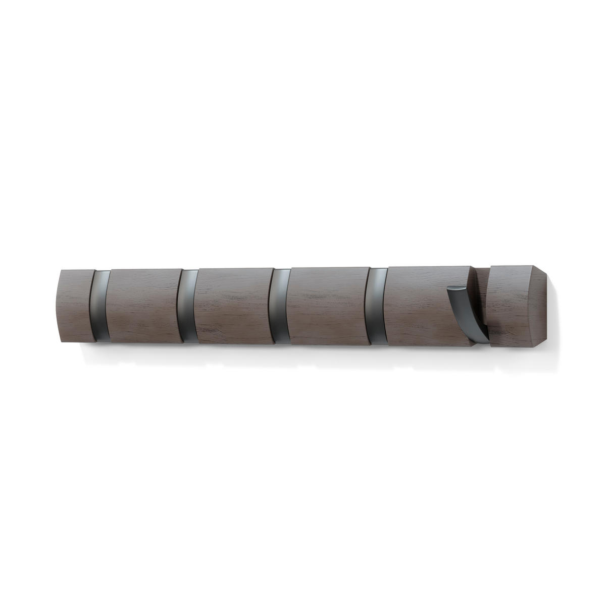 GARDEROBENLEISTE  in Pappel Grau, Nickelfarben  - Grau/Nickelfarben, Basics, Holz/Kunststoff (51/6/3cm) - Umbra