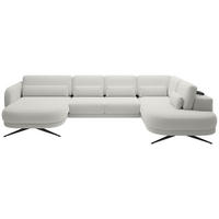 WOHNLANDSCHAFT in Webstoff Creme  - Creme/Schwarz, Design, Textil/Metall (104/346/111cm) - Livetastic