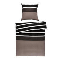 BETTWÄSCHE J.D. Makosatin 200/200 cm  - Schwarz/Braun, Basics, Textil (200/200cm) - Janine