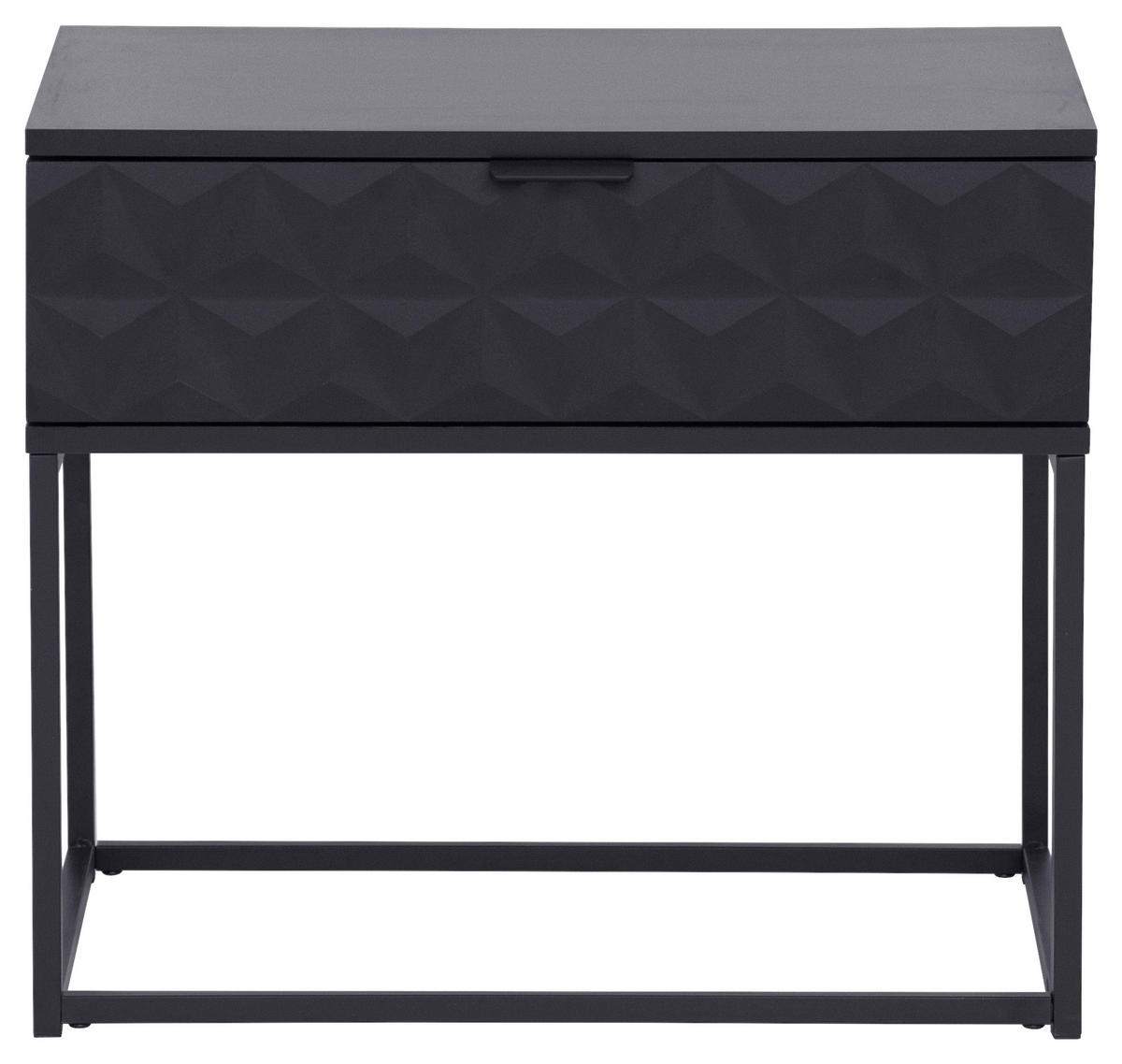 NACHTSCHRANK 59,5/52/38,5 cm  - Schwarz, KONVENTIONELL, Holzwerkstoff/Metall (59,5/52/38,5cm) - Boxxx