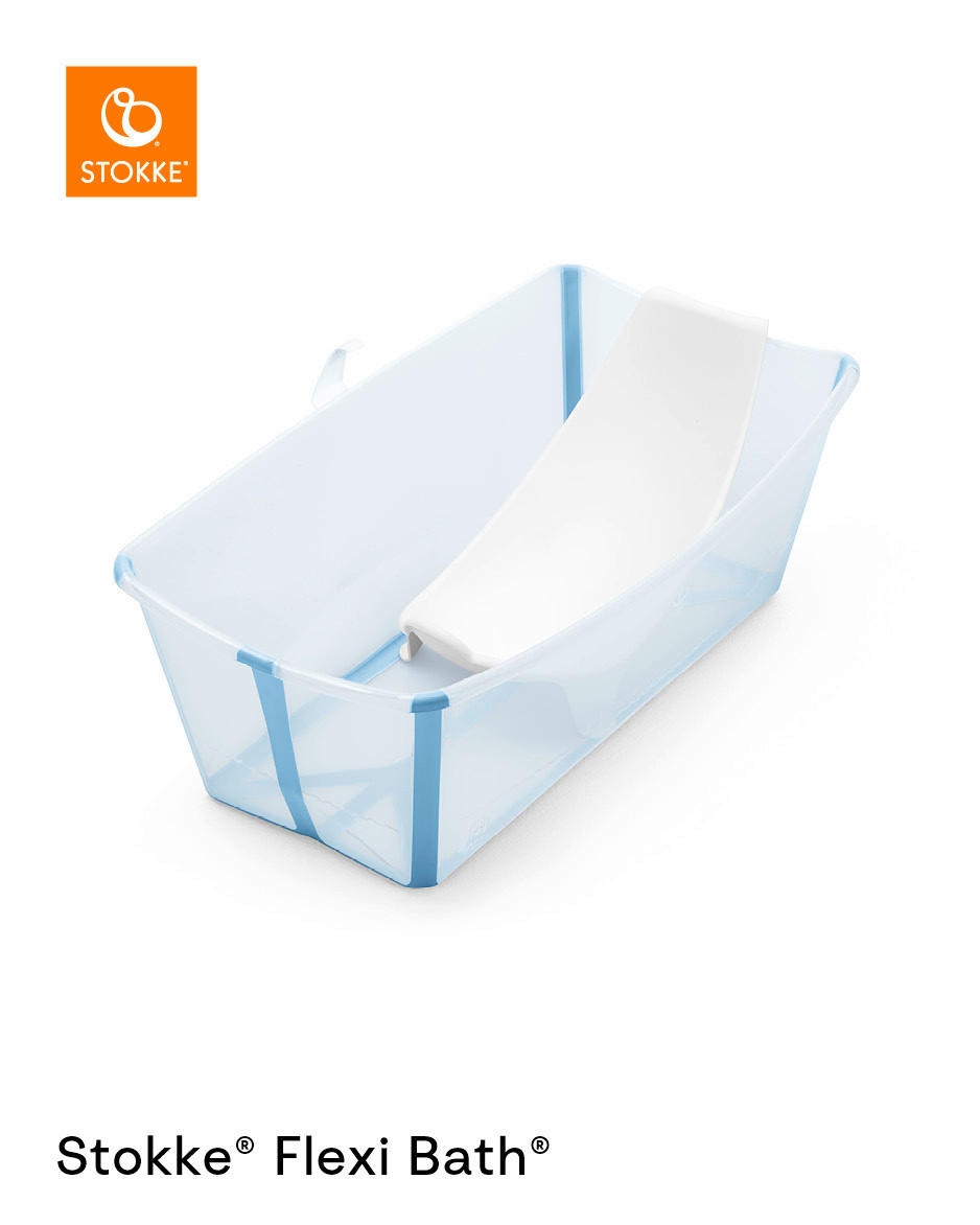 BABYBADEWANNE Flexi Bath Bundle  - Blau/Transparent, Basics, Kunststoff (24/34/64cm) - Stokke
