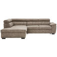 ECKSOFA in Lederlook Taupe  230/263 cm  - Taupe/Schwarz, Design, Kunststoff/Textil (230/263cm) - Hom`in