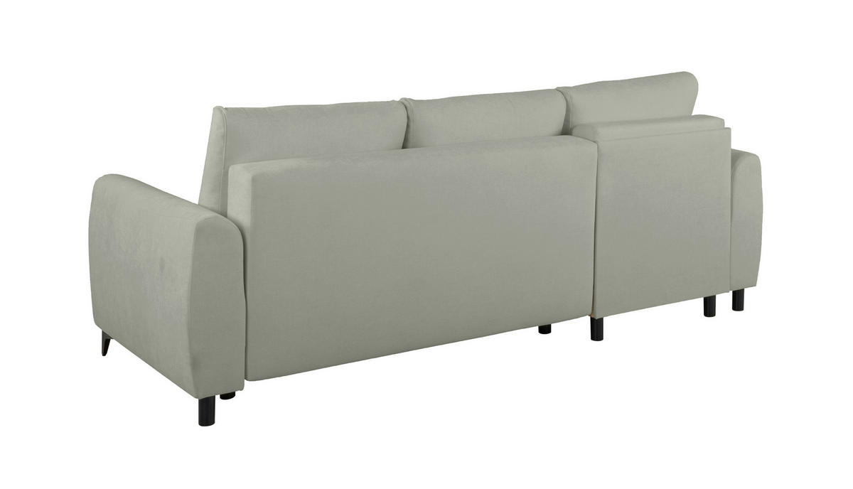 ECKSOFA Moli Grau  - Schwarz/Grau, Design, Textil/Metall (236/148cm) - MID.YOU