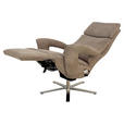 RELAXSESSEL Mikrofaser    - Edelstahlfarben/Beige, Design, Textil/Metall (80/122/90cm) - Cantus