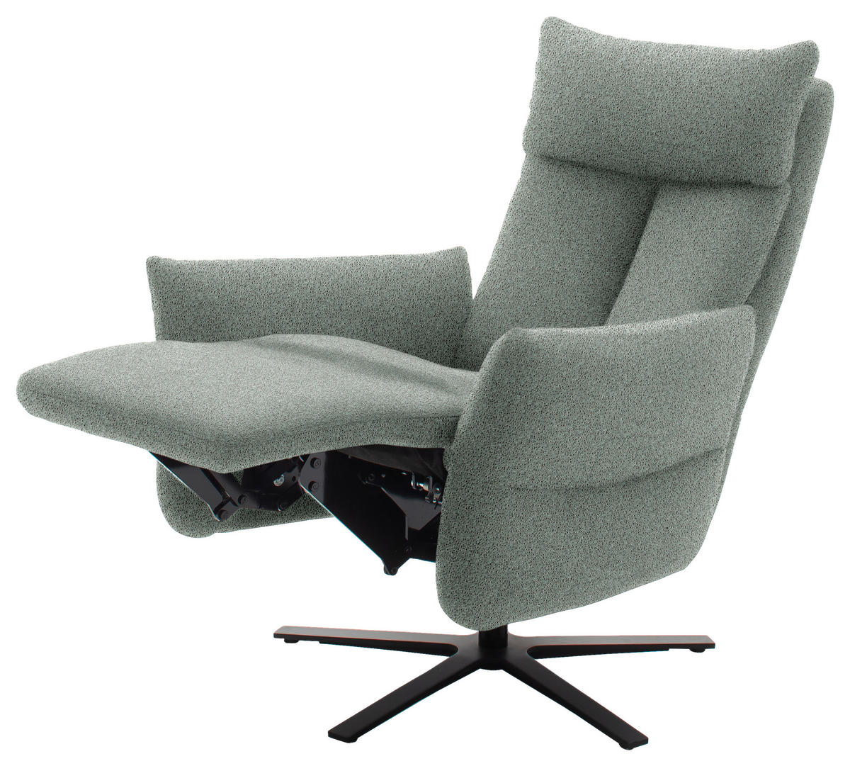 FERNSEHSESSEL  mit Relaxfunktion Chenille Blaugrau  - Blaugrau/Schwarz, Design, Textil/Metall (74/115/85cm) - Schöner Wohnen