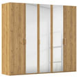 DREHTÜRENSCHRANK 251/223/60 cm 5-türig Eichefarben  - Eichefarben/Silberfarben, Design, Glas/Holzwerkstoff (251/223/60cm) - Novel