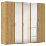 DREHTÜRENSCHRANK 251/223/60 cm 5-türig Eichefarben  - Eichefarben/Silberfarben, Design, Glas/Holzwerkstoff (251/223/60cm) - Novel