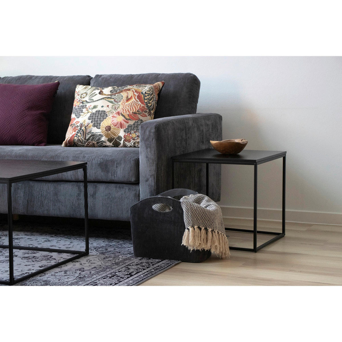 BEISTELLTISCH in Holzwerkstoff 45/45/45 cm  - Schwarz, Basics, Holzwerkstoff/Metall (45/45/45cm)