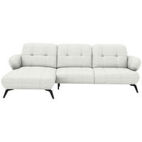 ECKSOFA Flachgewebe Grauweiss  - Schwarz/Grauweiss, Modern, Textil/Metall (180/282cm) - Novel