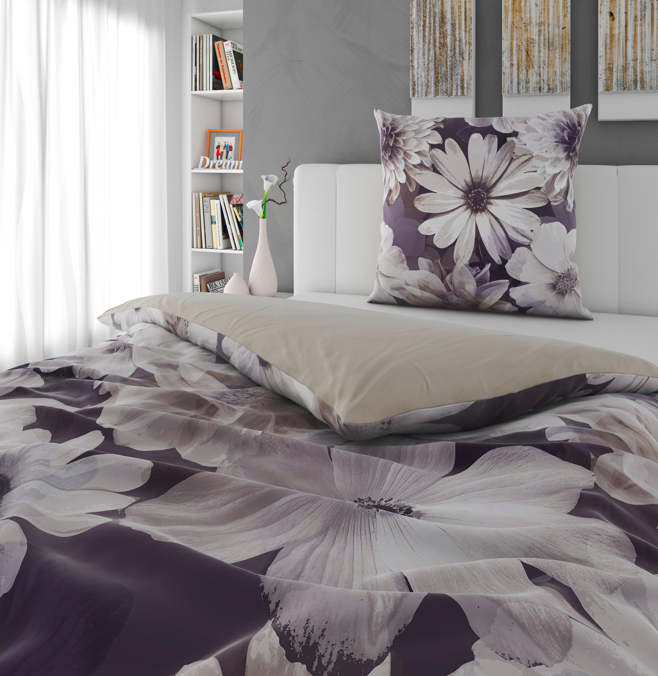 WENDEBETTWÄSCHE 135/200 cm  - Taupe/Anthrazit, Textil (135/200cm) - Bio:Vio