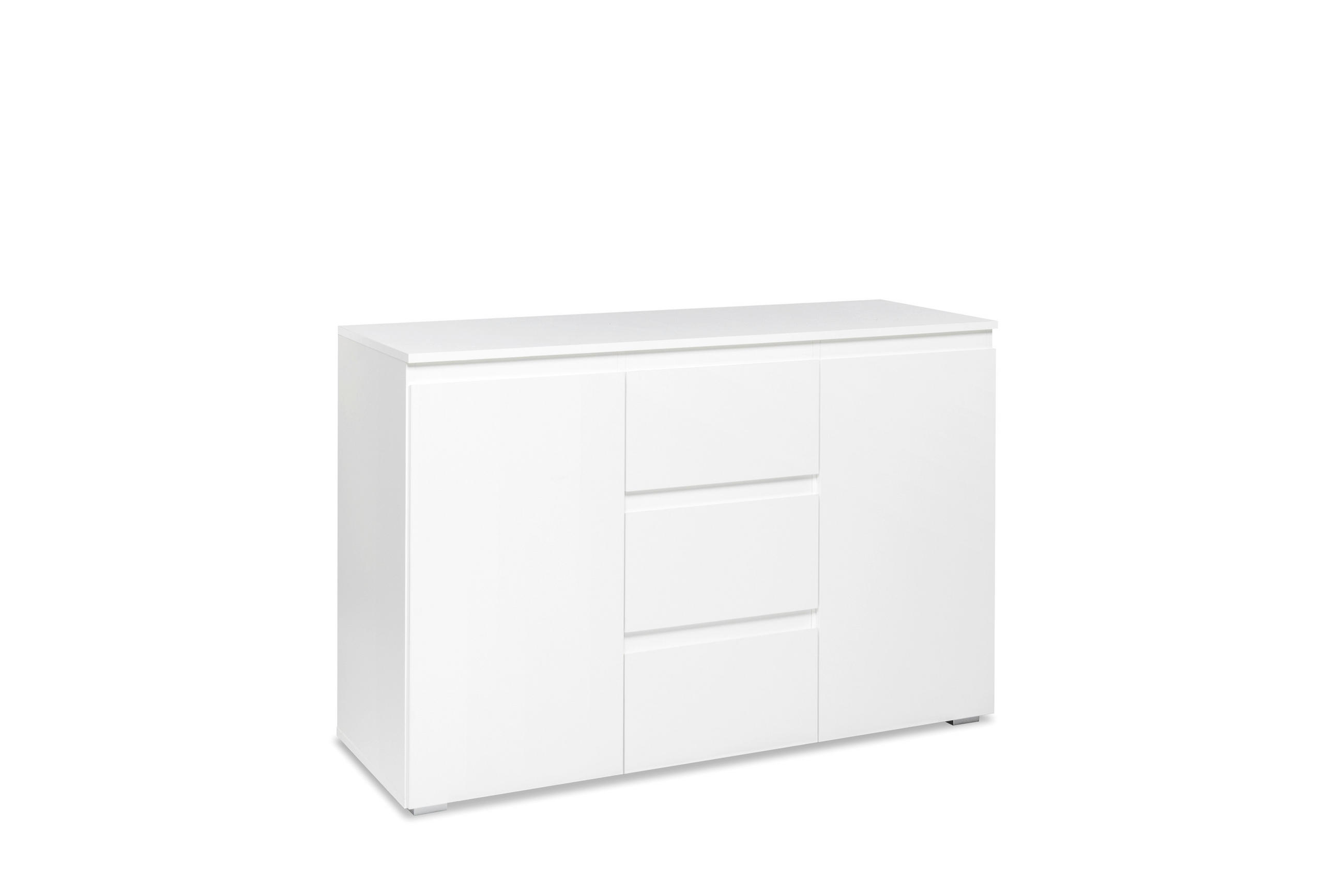 ŠIROKÁ KOMODA, bílá, 120/80/40 cm - bílá, Konvenční, kompozitní dřevo (120/80/40cm) - Livetastic