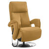 RELAXSESSEL in Leder Gelb  - Chromfarben/Gelb, Design, Leder/Metall (77/110/87cm) - Valdera