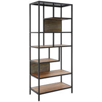 HYLLA i 75/174/38 cm grön, svart, akaciefärgad  - grön/svart, Design, metall/trä (75/174/38cm) - Livetastic