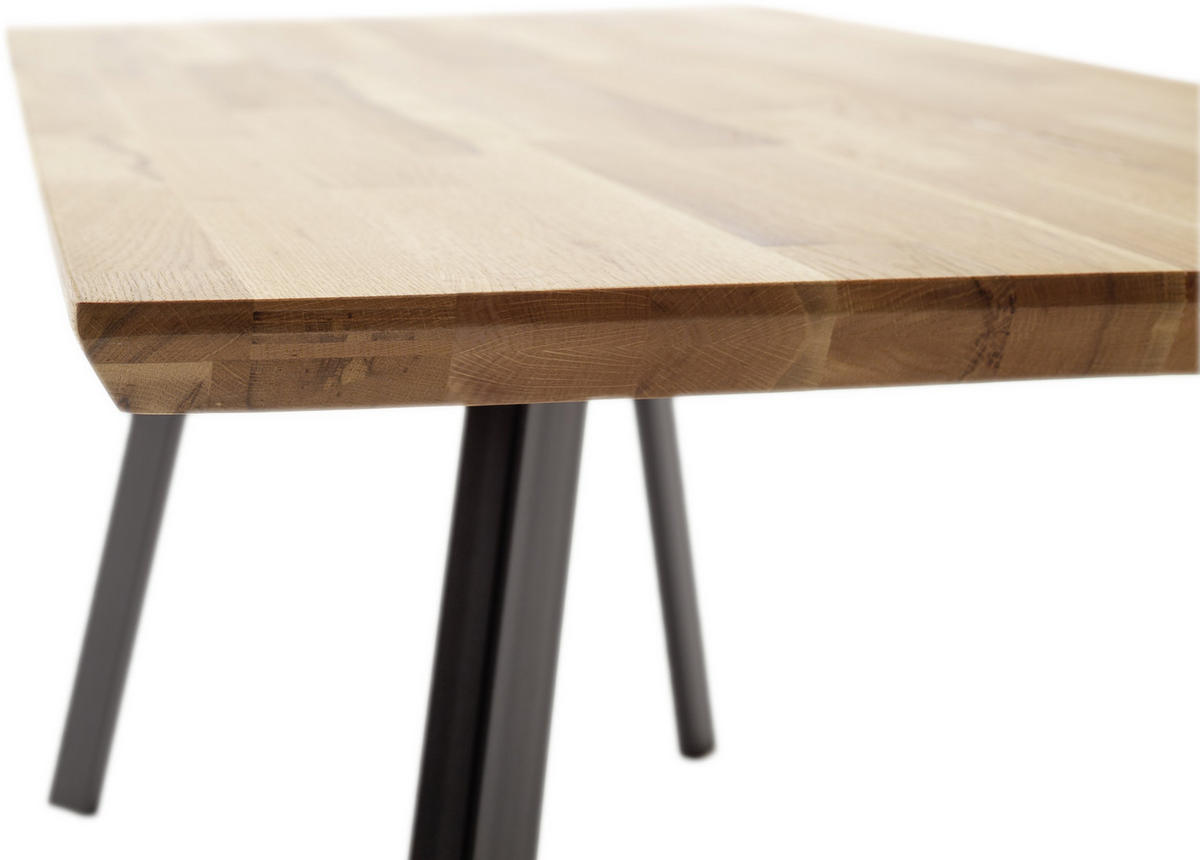 ESSTISCH in Holz 120/75/75 cm  - Wildeiche/Schwarz, Natur, Holz/Metall (120/75/75cm) - Carryhome