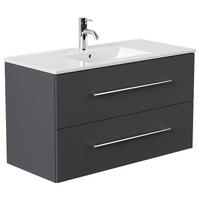 WASCHTISCHKOMBI 101 cm  - Graphitfarben/Weiß, Basics, Keramik/Holzwerkstoff (101cm) - MID.YOU