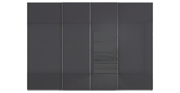 SCHWEBETÜRENSCHRANK 316/235/68 cm 4-türig Grau, Hellgrau  - Chromfarben/Hellgrau, Design, Glas/Holzwerkstoff (316/235/68cm) - Novel