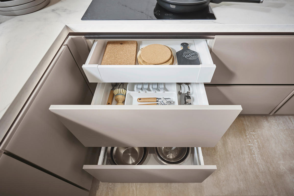 EINBAUKÜCHE   - Grau, Design, Holzwerkstoff - Xora