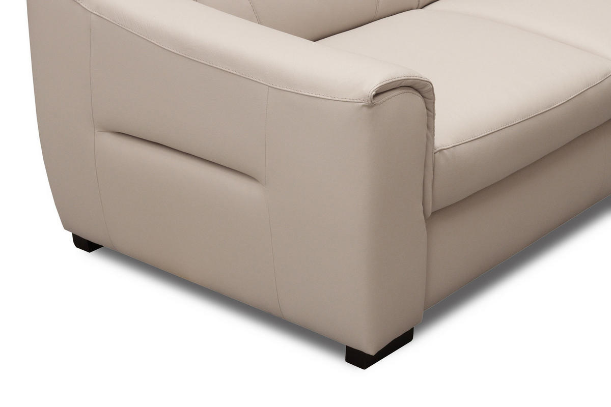 SAROKKANAPÉ textil, bőr bézs  - bézs/fekete, Design, bőr/textil (256/86-104/256cm) - Celina Home