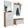 GARDEROBE 5-teilig  in 155/195/40 cm  - Eichefarben/Weiß, Design, Glas/Holz (155/195/40cm)