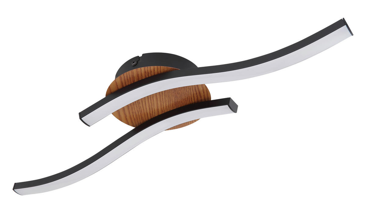 LED-DECKENLEUCHTE 12 W    51/13/7,5 cm  - Opal/Schwarz, Basics, Kunststoff/Metall (51/13/7,5cm) - Globo