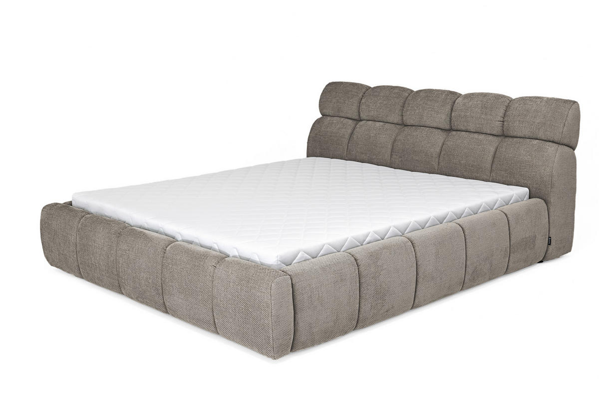 POLSTERBETT 180/200 cm  in Hellbraun  - Hellbraun/Schwarz, Design, Kunststoff/Textil (180/200cm) - Esposa