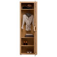 GARDEROBENSCHRANK  in 63,8/199/40 cm  - Eichefarben/Schwarz, KONVENTIONELL, Holz/Metall (63,8/199/40cm) - Linea Natura