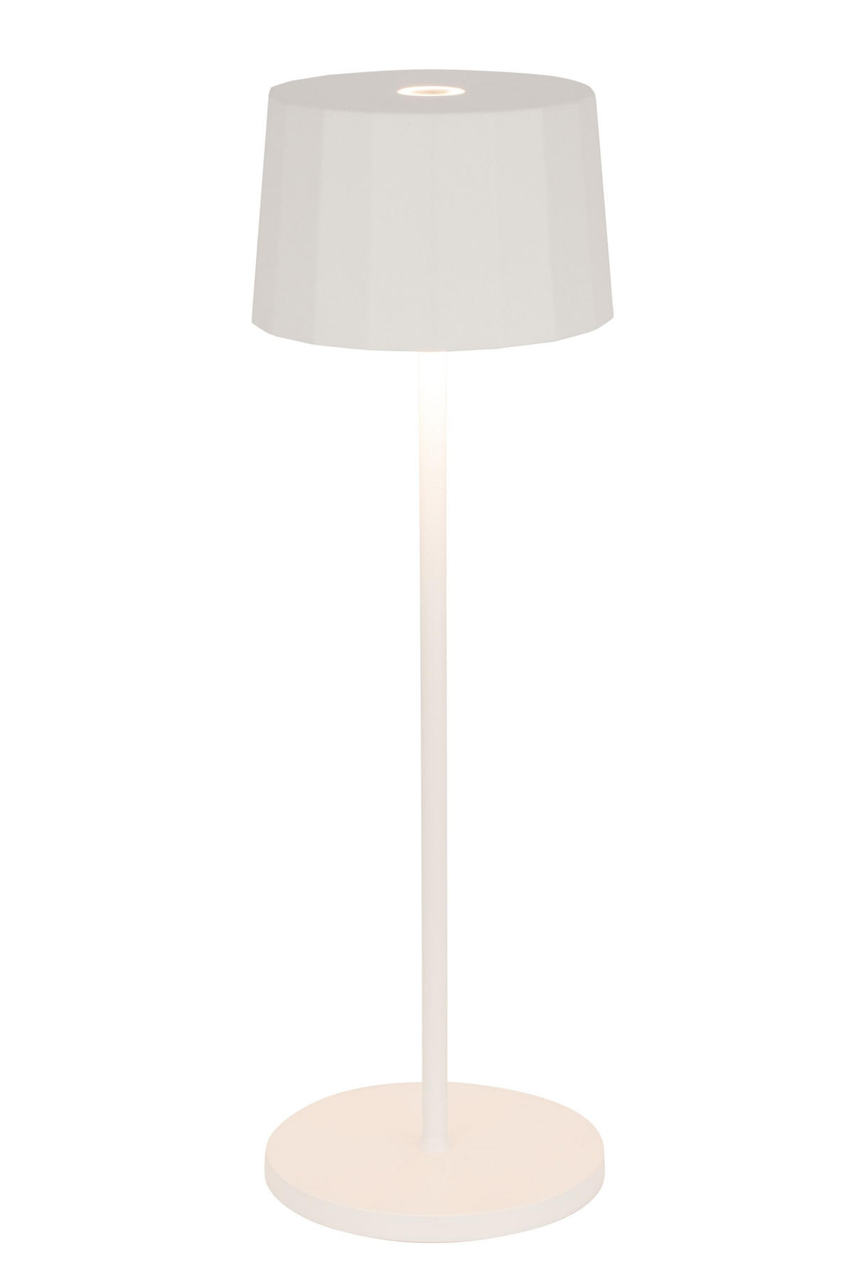 AKKU-TISCHLEUCHTE Pleat 11/35 cm  - Weiß, Design, Kunststoff/Metall (11/35cm) - Dieter Knoll