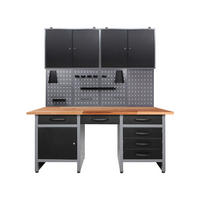 WERKBANKSET 160/205/60 cm  - Anthrazit/Grau, Basics, Holz/Metall (160/205/60cm)