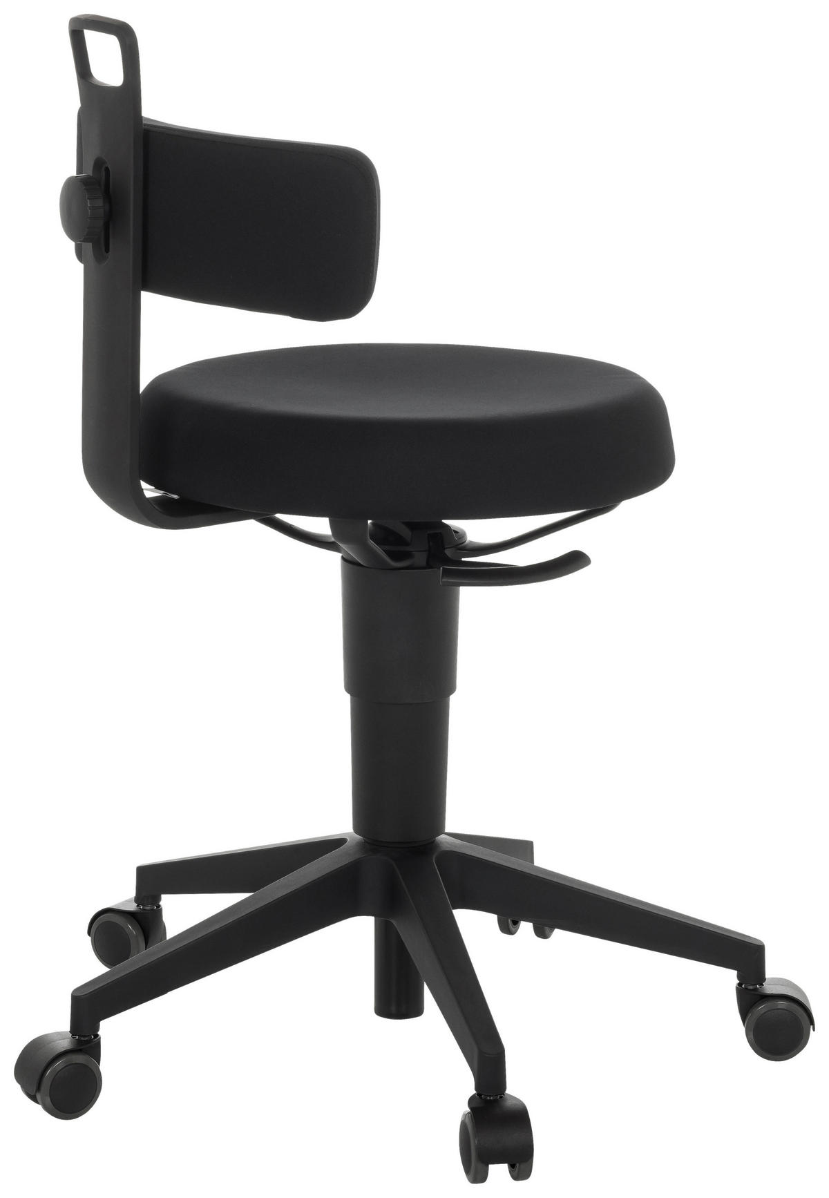 BÜROHOCKER 40/74-86/46 cm  - Schwarz, Basics, Kunststoff/Textil (40/74-86/46cm) - MID.YOU