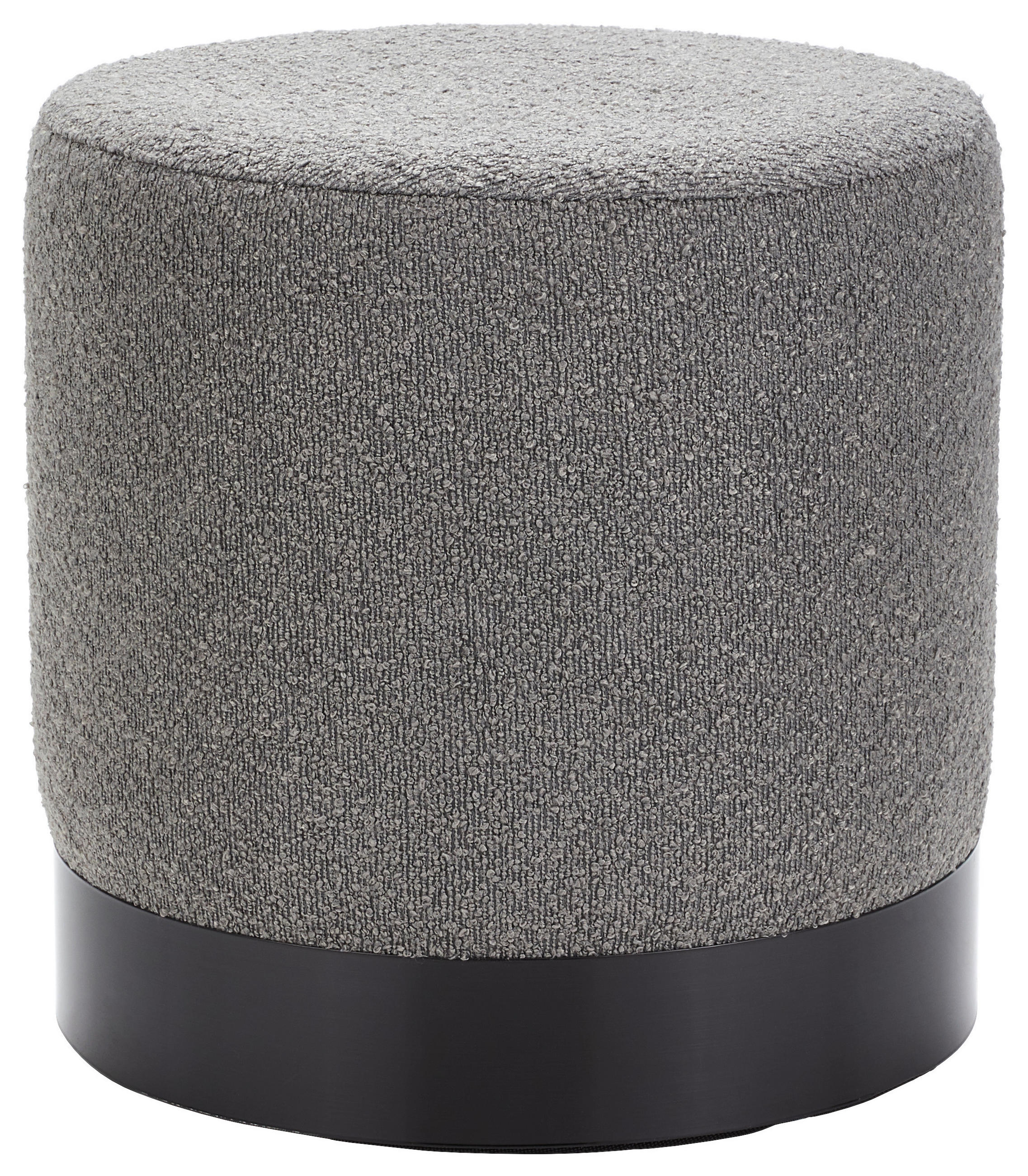 HOCKER Bouclé Grau  - Schwarz/Grau, Trend, Textil/Metall (40/40/40cm) - Xora