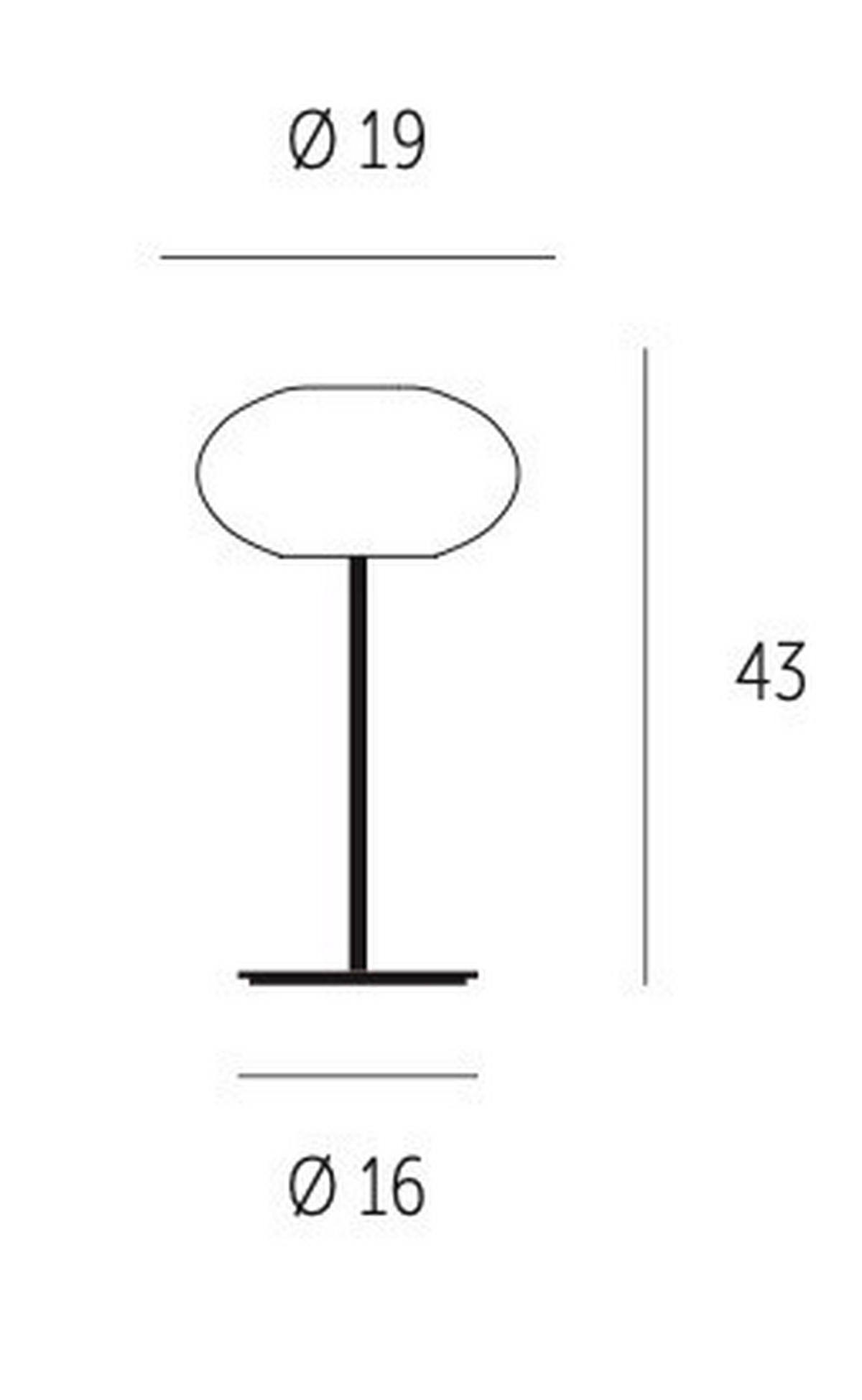 TISCHLEUCHTE AIH 19/43 cm   - Weiß, KONVENTIONELL, Glas (19/43cm)