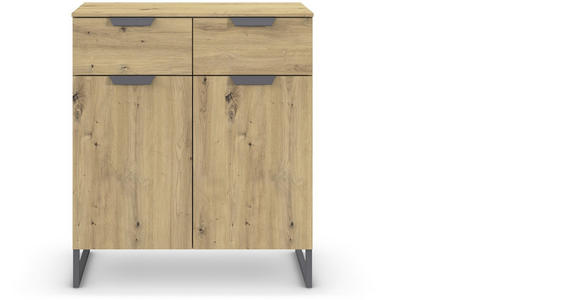 KOMMODE  in 80/81/42 cm  - Dunkelgrau/Eiche Artisan, Design, Holzwerkstoff/Metall (80/81/42cm) - Carryhome