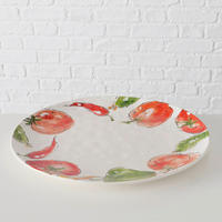 SERVÍROVACÍ PODNOS, keramika, 39/31 cm - bílá/zelená, Basics, keramika (39/31cm) - Boltze Home