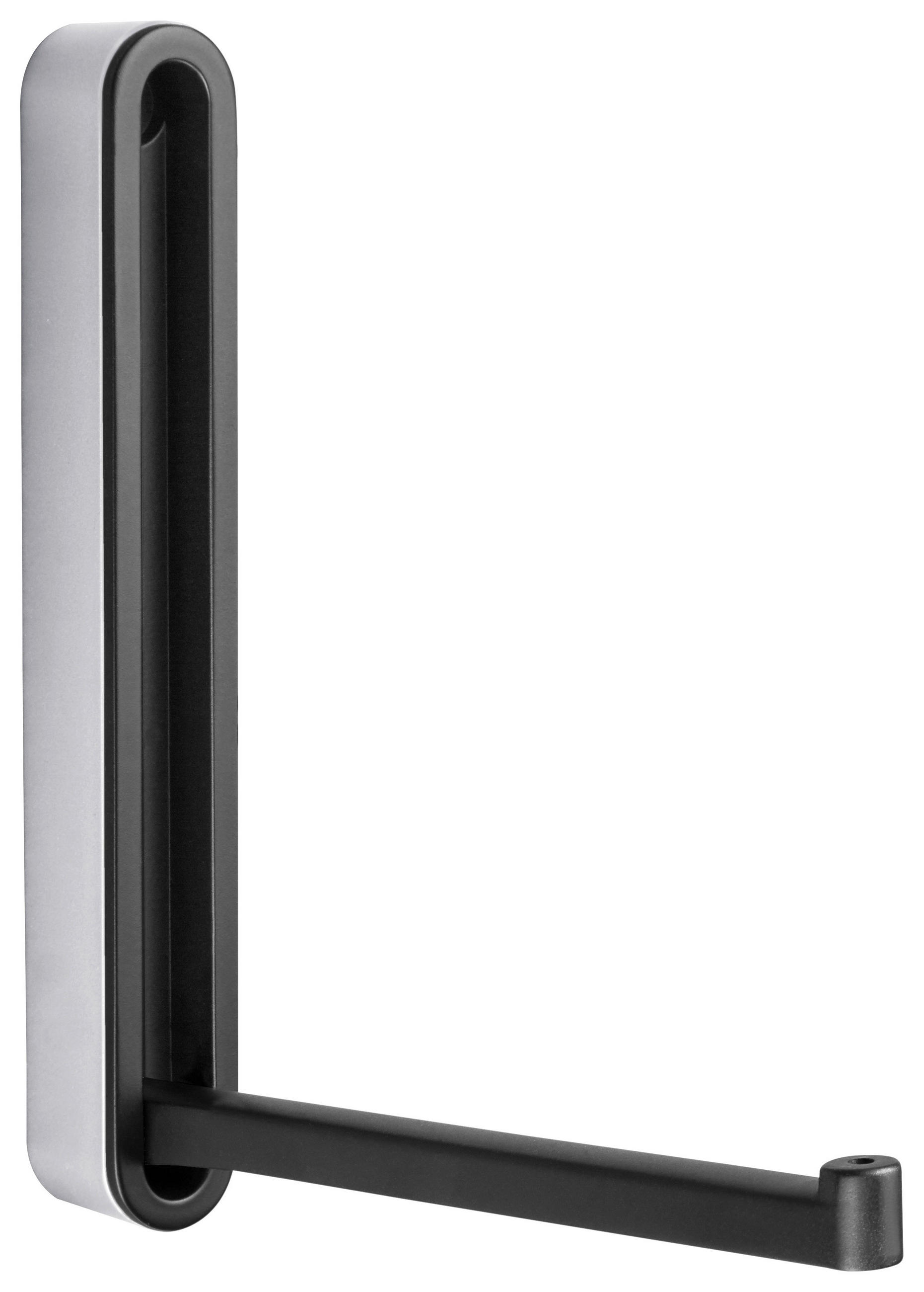 WANDHAKEN  in Schwarz, Silberfarben  - Silberfarben/Schwarz, Design, Kunststoff/Metall (2,1/16/2,1-15,6cm)