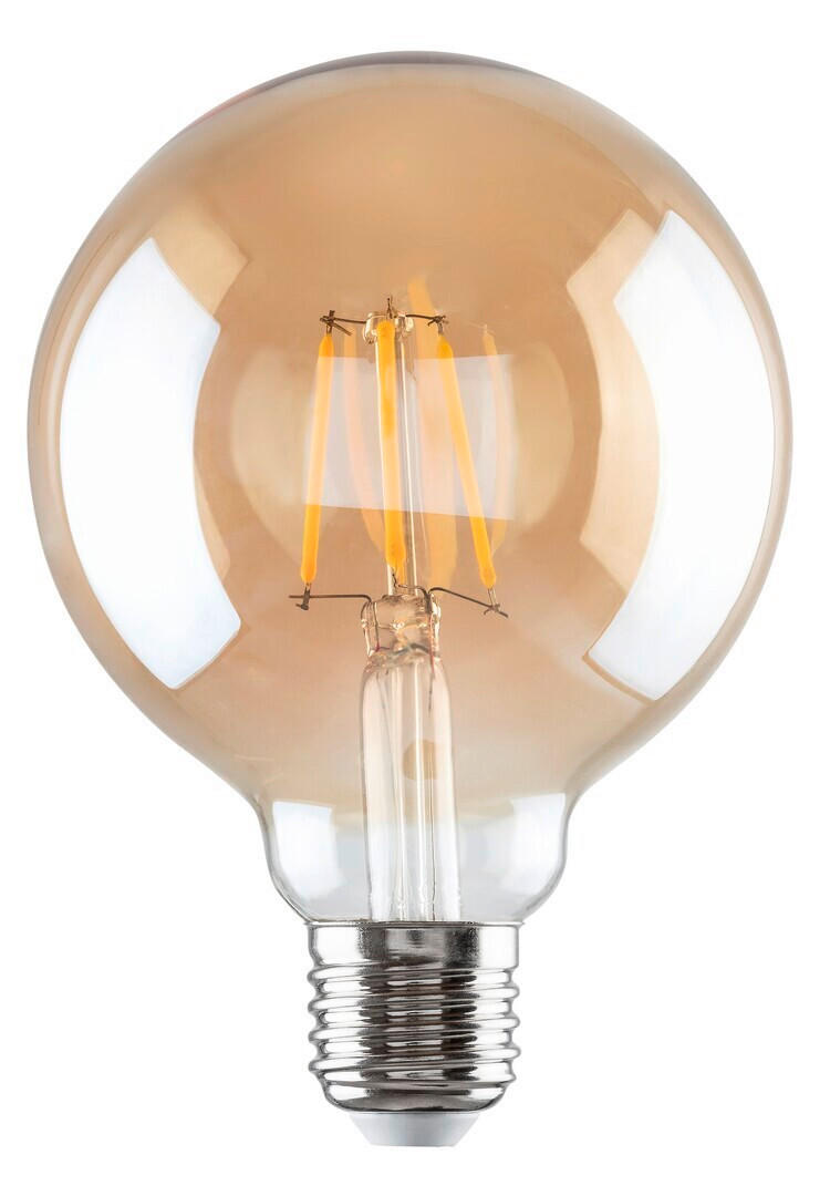 LED FILAMENT ŽARULJA - boje jantara, Basics, staklo (9.5/13.8cm)
