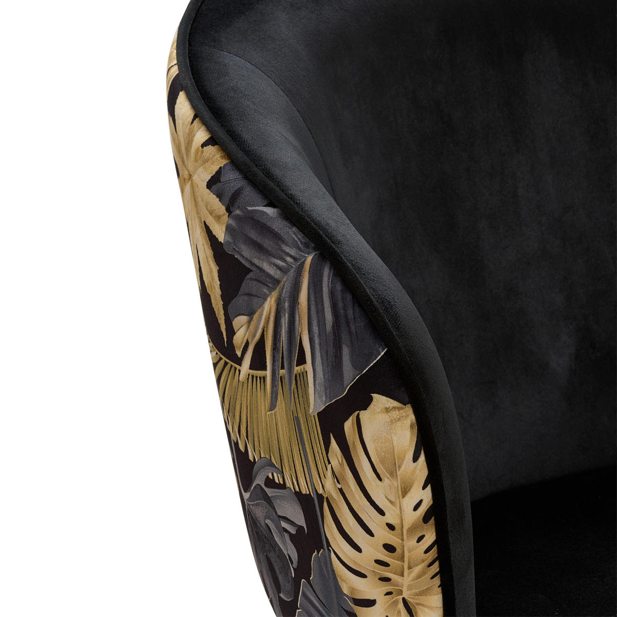 CHAISE ACCOUDOIRS  in Eisen Samt  - Goldfarben/Schwarz, Modern, Holz/Textil (60/81/60cm) - MID.YOU
