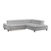ECKSOFA Hellgrau Chenille  - Chromfarben/Hellgrau, KONVENTIONELL, Textil/Metall (312/234cm) - Livetastic