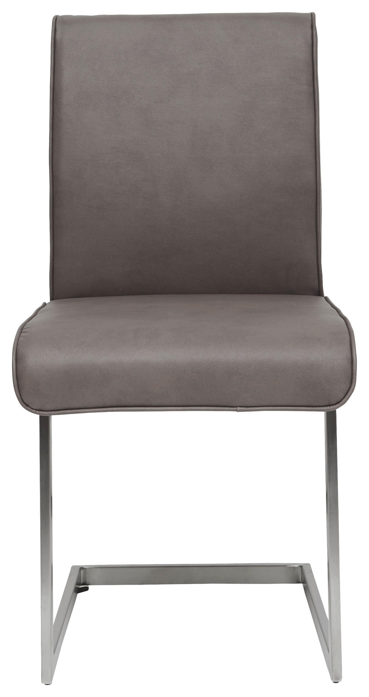 SCHWINGSTUHL  in Stahl Mikrofaser  - Edelstahlfarben/Braun, Design, Holzwerkstoff/Textil (48/91/60cm) - Dieter Knoll