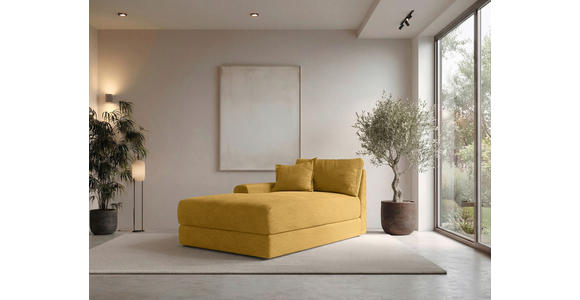 BIGSOFA Cord Senfgelb  - Senfgelb/Schwarz, MODERN, Kunststoff/Textil (117/93/190cm) - Carryhome