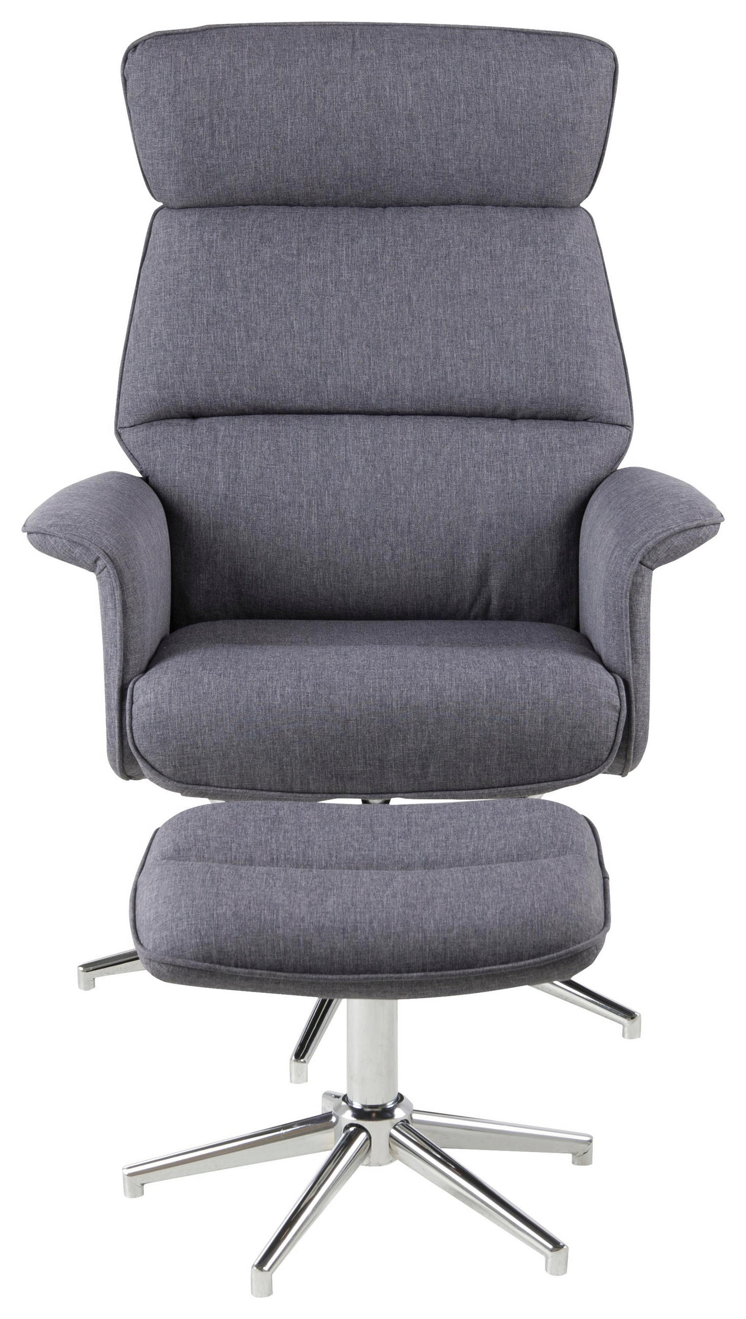 SESSELSET Flachgewebe Relaxfunktion    - Chromfarben/Dunkelgrau, Design, Textil/Metall (74/110/111cm) - Carryhome
