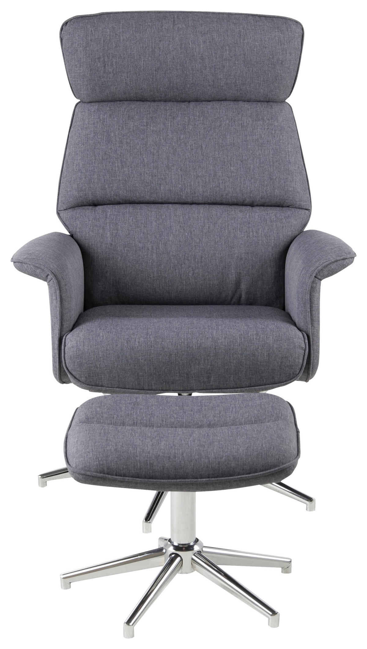 SESSELSET Flachgewebe Relaxfunktion    - Chromfarben/Dunkelgrau, Design, Textil/Metall (74/110/111cm) - Carryhome