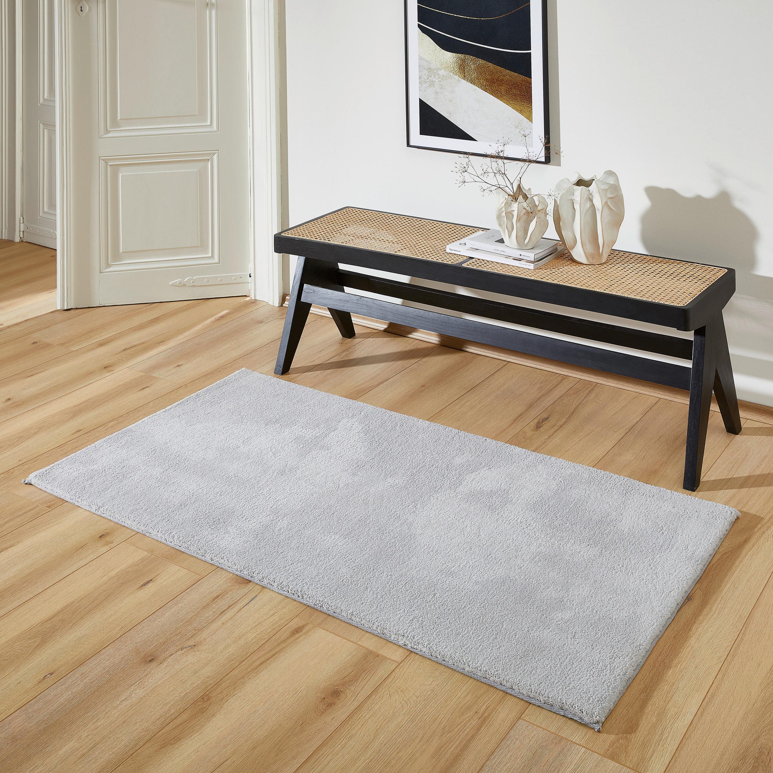 WEBTEPPICH 160/230 cm Silberfarben  - Silberfarben, Basics, Textil (160/230cm) - Novel