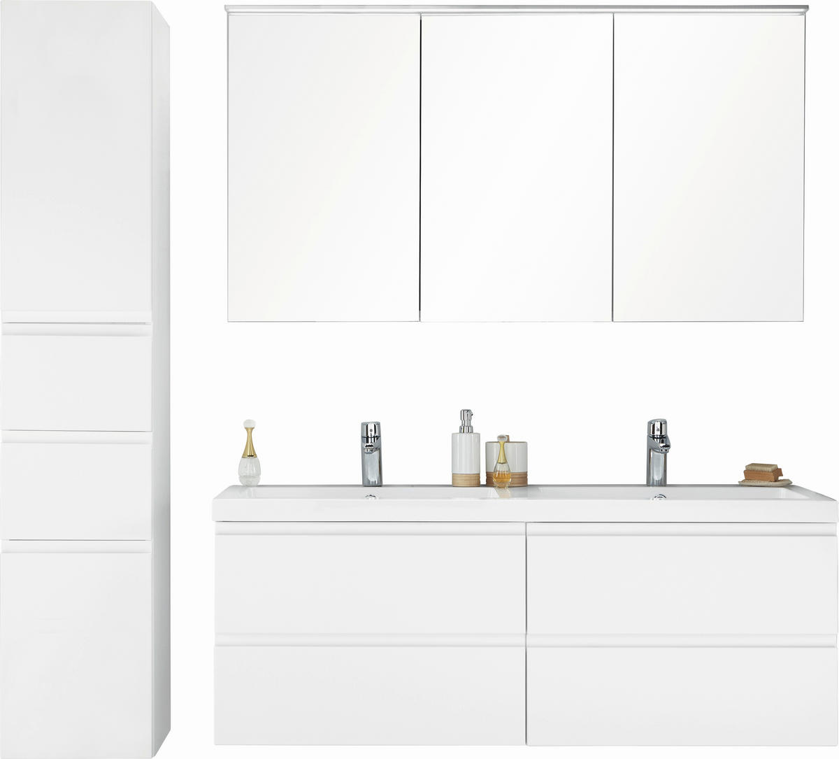 BADEZIMMER  in 140 cm  - Weiß, Design, Glas/Holz (140cm) - Novel